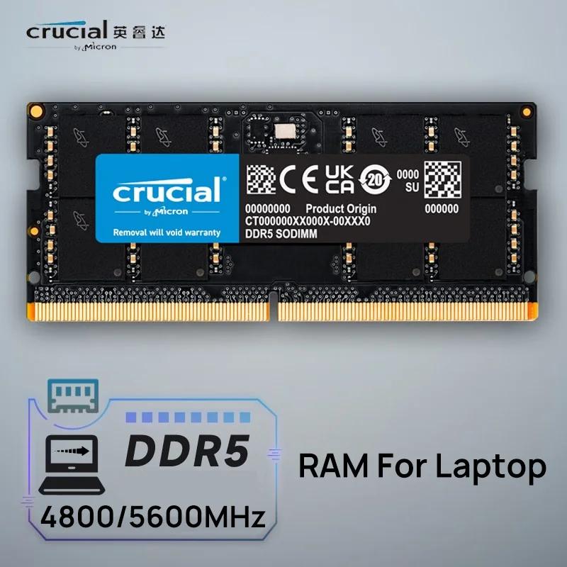LEGION Ʈ ƮϿ Crucial DDR5 4800 5600 MT/s MHz ޸, Ʈ RAM SO-DIMM ޸, 8GB, 16GB, 24GB, 32GB, 48GB